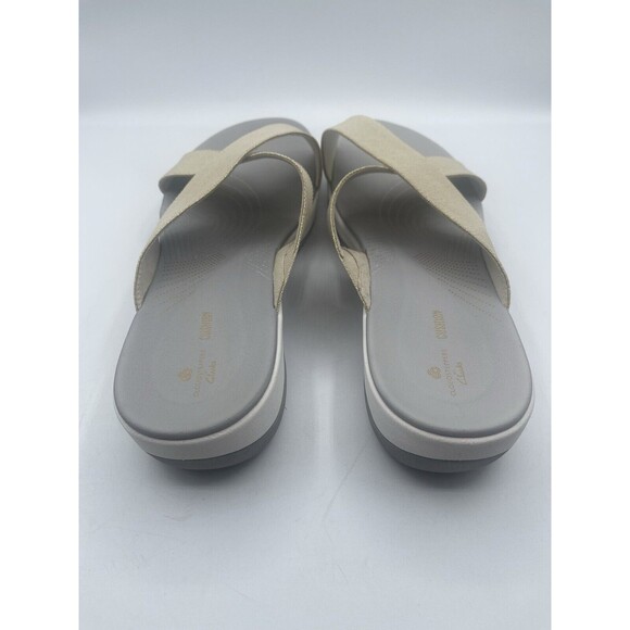 CLARKS Cloudsteppers Arla Elin Gold Metallic Women's Slide Sandals 12M - Picture 5 of 10